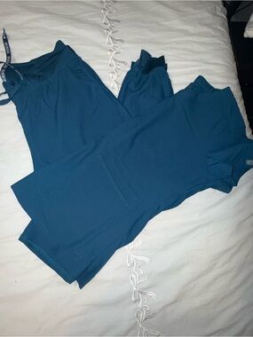 Med Couture Teal Women's Scrub Jumpsuit with Jogger Pants